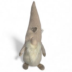 GIFTCRAFT Champaign Cream Gold Metallic Gnome Heart on Hat Christmas Decor NEW